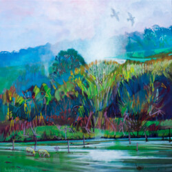 Hidden Enigmatic Tassie Native Hens on Parade. Acrylic on canvas. 60 cm x 60 cm. 2024 Hidden Enigmatic Tassie Native Hens on Parade. Acrylic on canvas. 60 cm x 60 cm. 2024