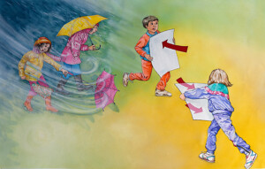 Flight. Michael Dugan. Coloured ink on paper. 38 cm x 25 cm. 1993 Flight. Michael Dugan. Coloured ink on paper. 38 cm x 25 cm. 1993