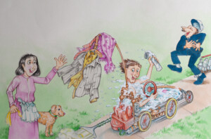 Morning Bath. Joy Cowley. Coloured ink on paper. 31 cm x 22 cm. 1990 Morning Bath. Joy Cowley. Coloured ink on paper. 31 cm x 22 cm. 1990