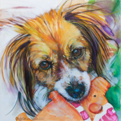 Ginny. Pastel drawing & acrylic paint. on paper. 2024 Ginny. Pastel drawing & acrylic paint. on paper. 2024