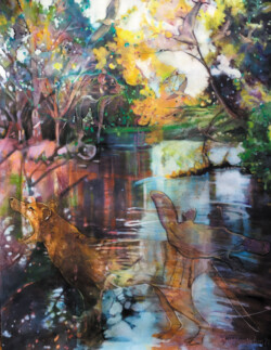 Evasive Australian marsupials. Pastel drawing with acrylic underpainting on paper. 76.2 cm x 104 cm. 2021 Evasive Australian marsupials. Pastel drawing with acrylic underpainting on paper. 76.2 cm x 104 cm. 2021