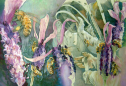 Melbourne rooftop bee-keepers 5. Pastel drawing with acrylic underpainting on paper. 112 cm x 77 cm. 2017 Melbourne rooftop bee-keepers 5. Pastel drawing with acrylic underpainting on paper. 112 cm x 77 cm. 2017