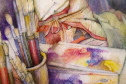 Artist’s apron. Pastel drawing on paper. 61 cm x 46 cm. 2017 Artist’s apron. Pastel drawing on paper. 61 cm x 46 cm. 2017