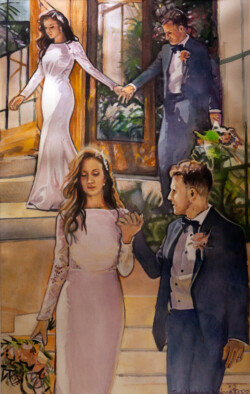 Katarina & Mate. Acrylic & pastel on paper. 32 cm x 50 cm. 2022 Katarina & Mate. Acrylic & pastel on paper. 32 cm x 50 cm. 2022