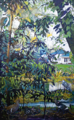 Reflections from Culzean Gardens 2. Acrylic paint on canvas. 46 cm x 76 cm. 2020 Reflections from Culzean Gardens 2. Acrylic paint on canvas. 46 cm x 76 cm. 2020