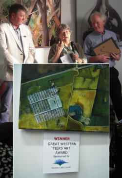 Presentation of Award (Great Western Tiers Art Award): Should We Lock Our Doors? Detail of painting. 2020 Presentation of Award (Great Western Tiers Art Award): Should We Lock Our Doors? Detail of painting. 2020