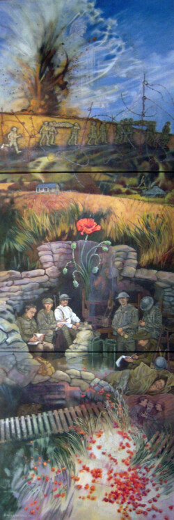 The Ephemeral Poppy (triptych). Acrylic paint on canvas. 213 cm x 71 cm. 2013 The Ephemeral Poppy (triptych). Acrylic paint on canvas. 213 cm x 71 cm. 2013