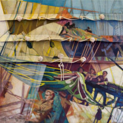 The Relationship between Humanity and the Sea 2. Acrylic paint on canvas. 81.3 cm x 81.3 cm. 2012 The Relationship between Humanity and the Sea 2. Acrylic paint on canvas. 81.3 cm x 81.3 cm. 2012