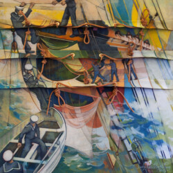 The Relationship between Humanity and the Sea 1. Acrylic paint on canvas. 81.3 cm x 81.3 cm. 2012 The Relationship between Humanity and the Sea 1. Acrylic paint on canvas. 81.3 cm x 81.3 cm. 2012