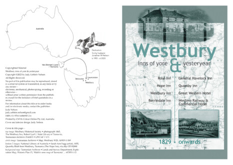 Westbury Inns of Yore & Yesteryear. Inside front cover & title page. Internal page spread. 2023 Westbury Inns of Yore & Yesteryear. Inside front cover & title page. Internal page spread. 2023