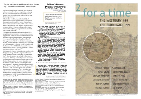 Westbury Inns of Yore & Yesteryear. Internal page spread. 42 cm x 29.7 cm. 2023 Westbury Inns of Yore & Yesteryear. Internal page spread. 42 cm x 29.7 cm. 2023