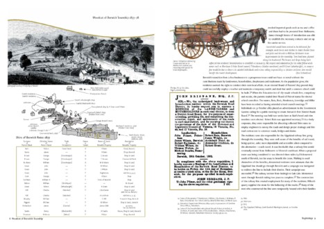 Berwick’s Township, The Early Days 1857–1955. Internal book spread. Digital rendering. 42 cm x 29.7 cm. 2024 Berwick’s Township, The Early Days 1857–1955. Internal book spread. Digital rendering. 42 cm x 29.7 cm. 2024