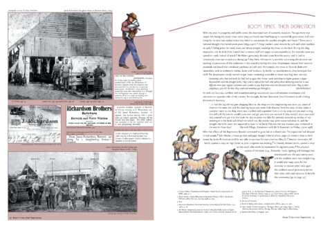 Berwick’s Township, The Early Days 1857–1955. Internal book spread. Chapter 2: Boom Times, then Depression. 2024 Berwick’s Township, The Early Days 1857–1955. Internal book spread. Chapter 2: Boom Times, then Depression. 2024